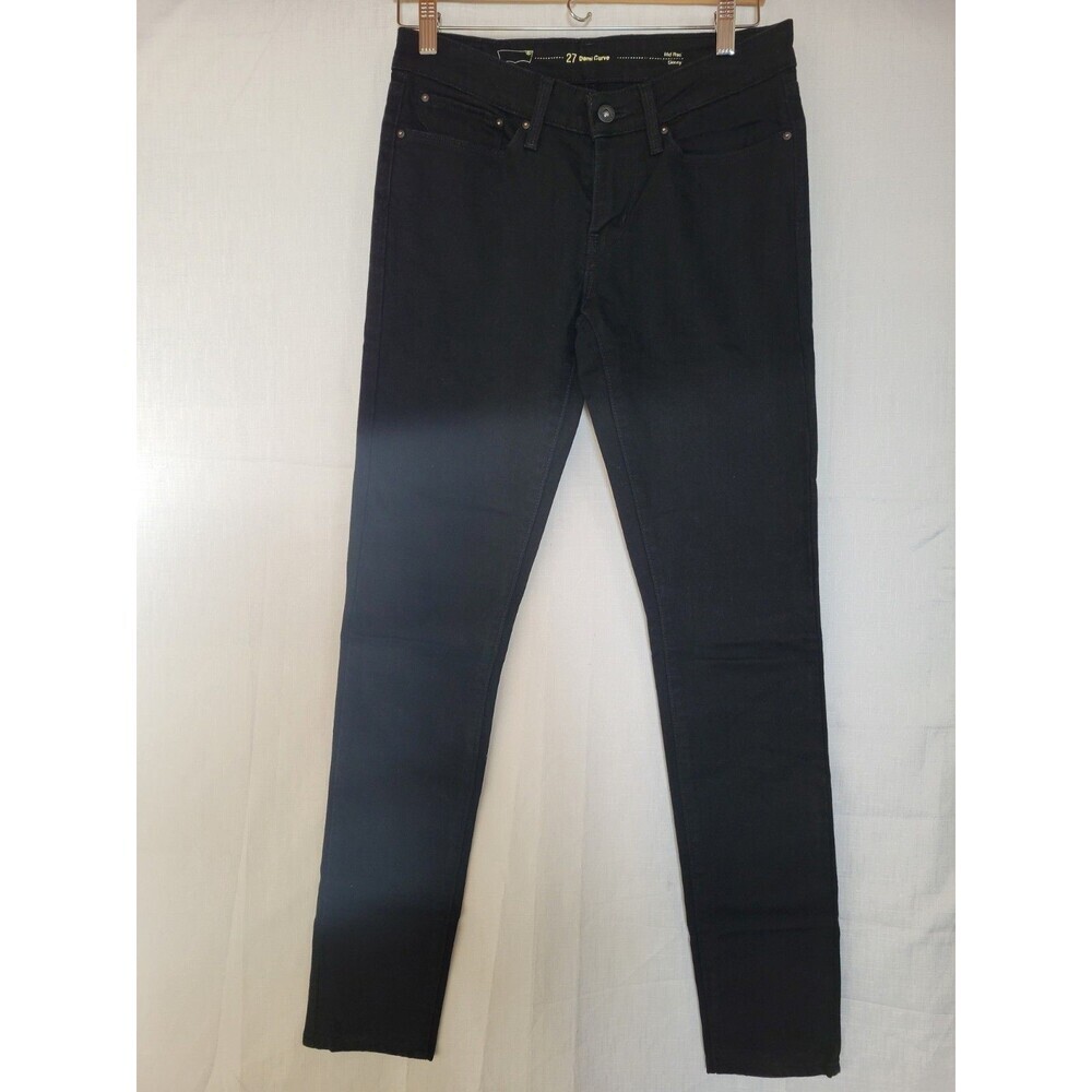 Levi's Womens Black Cotton Blend Curvy Skinny Jeans Solid Size 27 - Picture 3 of 10